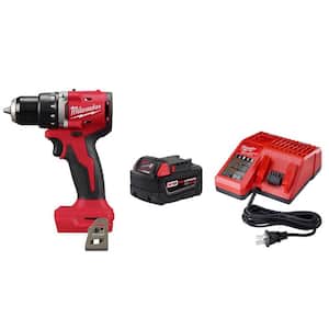 M18 18V Lithium-Ion Brushless Cordless 1/2 in. Compact Drill/Driver with M18 5.0Ah Battery and Charger