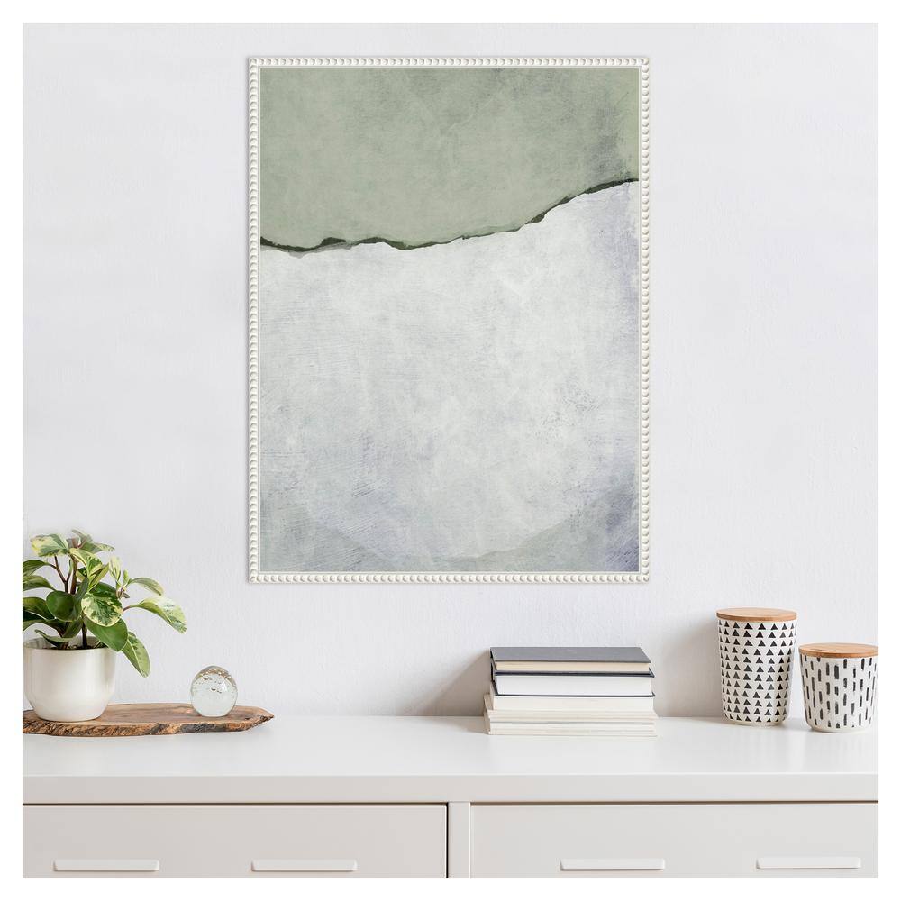 Large Sage and Grey Abstract Canvas Framed Wall Art