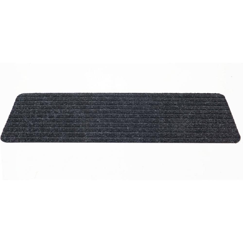Black Non-Slip Rubber Backed Carpet Stair Treads Set of 13