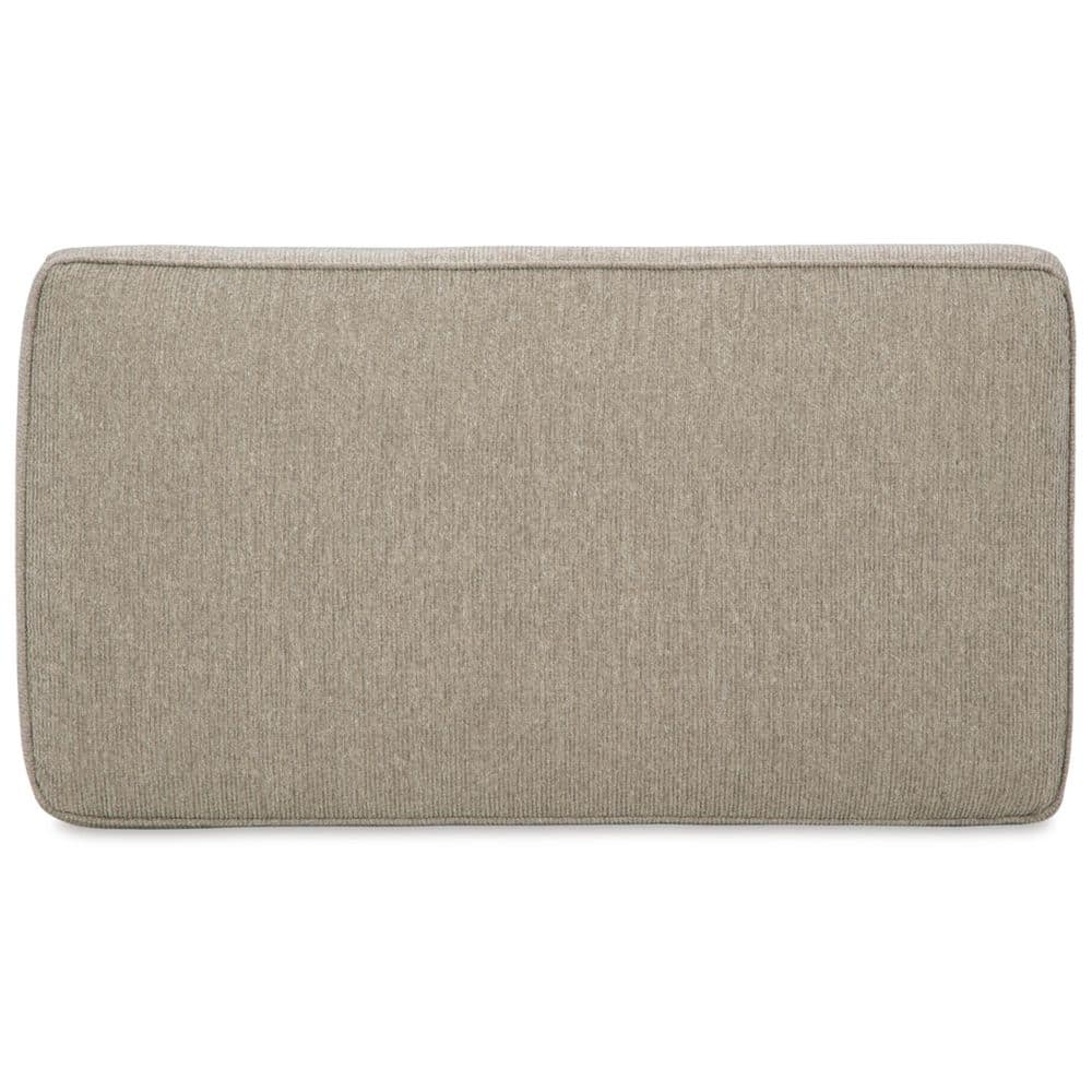 Elbiani Traditional Gray Fabric Ottoman with Matte Black Trim