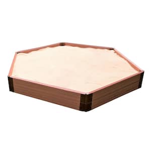 Two Inch Series 7 ft. x 8 ft.x 11 in. Classic Sienna Composite Hexagon Sandbox Kit