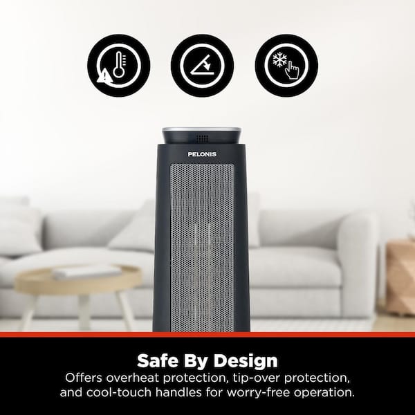 Pelonis 1500-Watt 23 in. Digital Tower Indoor Ceramic Heater Quiet