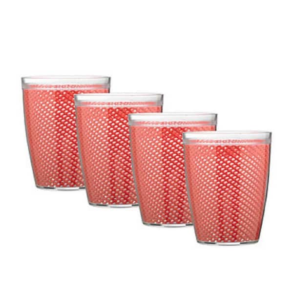 Kraftware Fishnet 14 oz. Flag Red Insulated Drinkware (Set of 4)