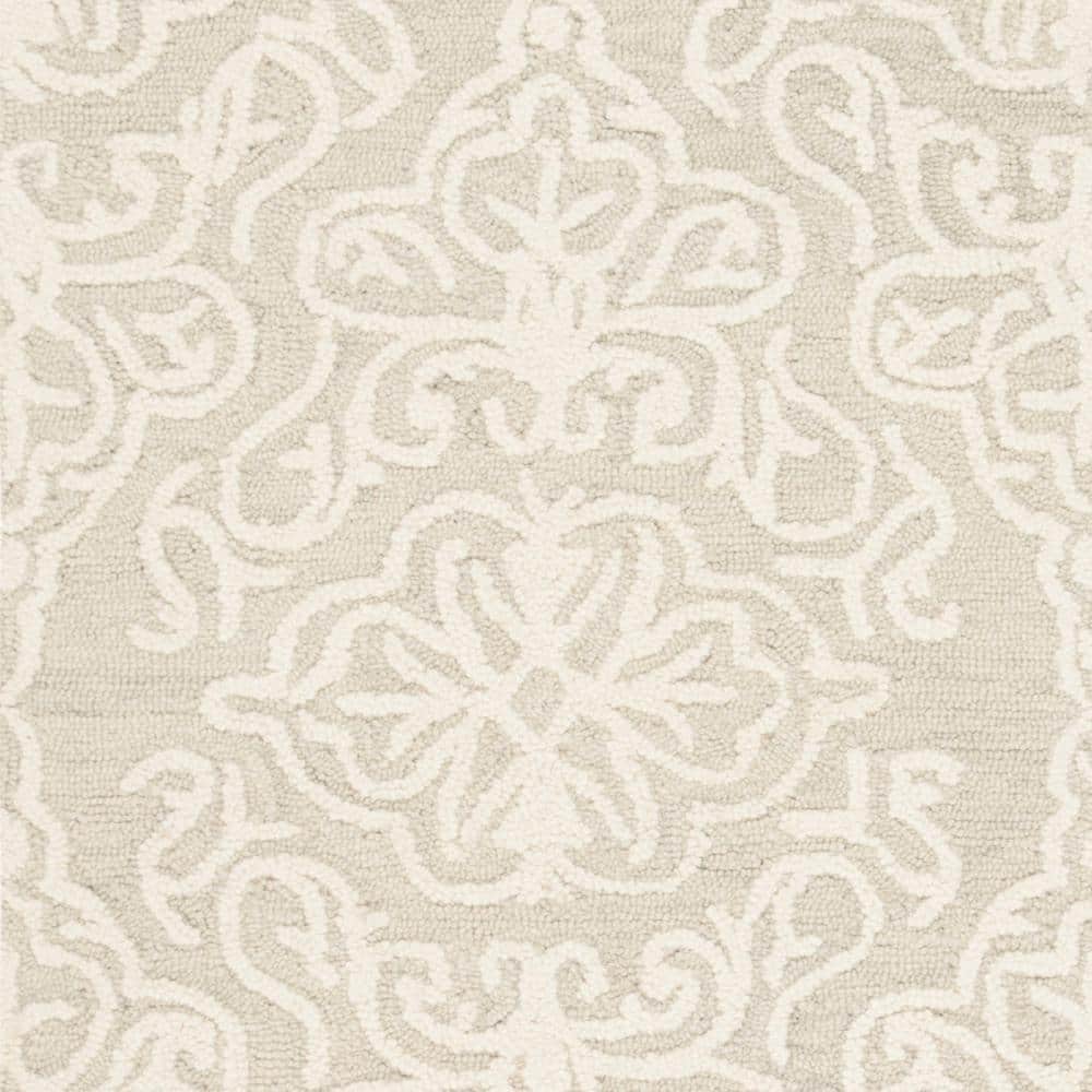 Ivory Floral Hand-Tufted Wool Runner Rug