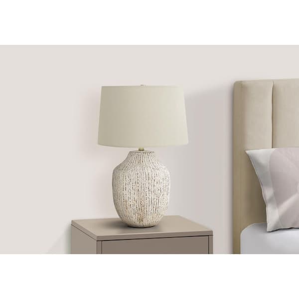 26 in. Transitional Cream Ceramic Table Lamp with Cream Shade