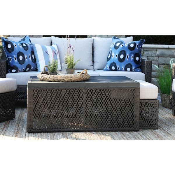 Sunbrella 2pc Outdoor Deep Seat Pillow and Cushion Set Silver Gray