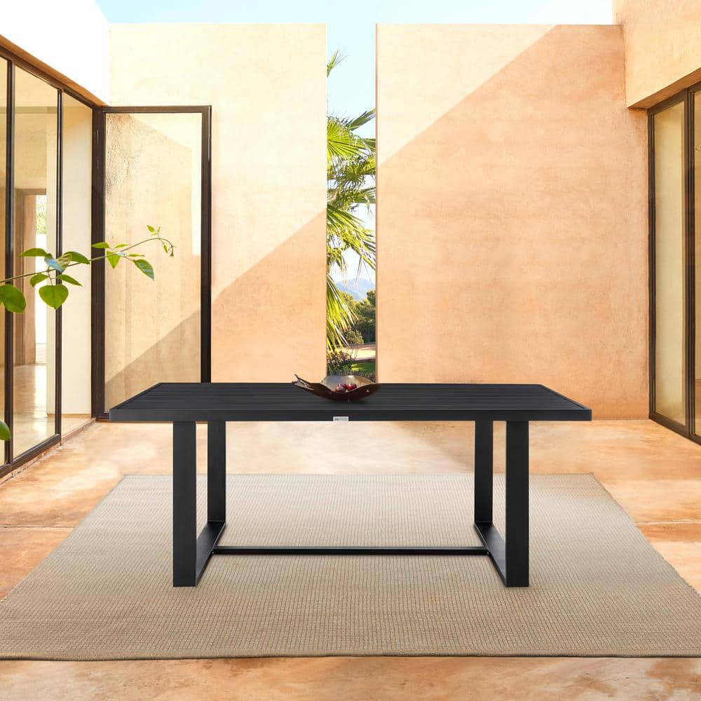 Alegria Black Aluminum Rectangular Outdoor Dining Table