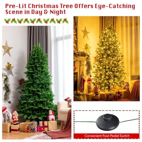 [ Timer & 12 Modes ] 3 Ft Green Christmas Tree with DIY 50 Warm White &  Multi Color Lights 15 Ball Ornaments 3D Star Remote Control Battery  Operated