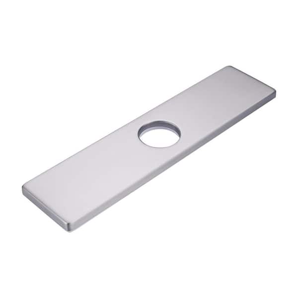 10 in. x 2.46 in. x 0.33 in. Stainless Steel Kitchen Sink Faucet Hole Cover Deck Plate Escutcheon in Brushed Nickel