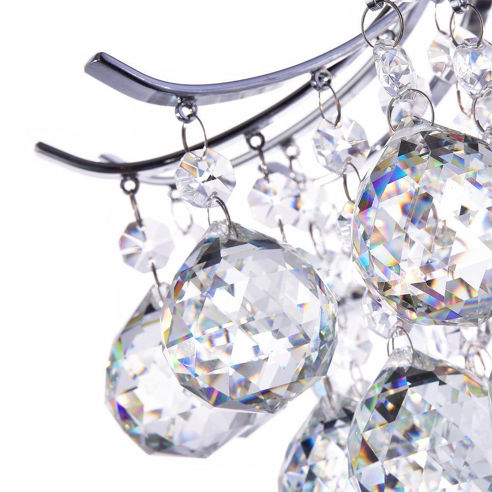Chrome 15'' Flush Mount Chandelier with Crystals