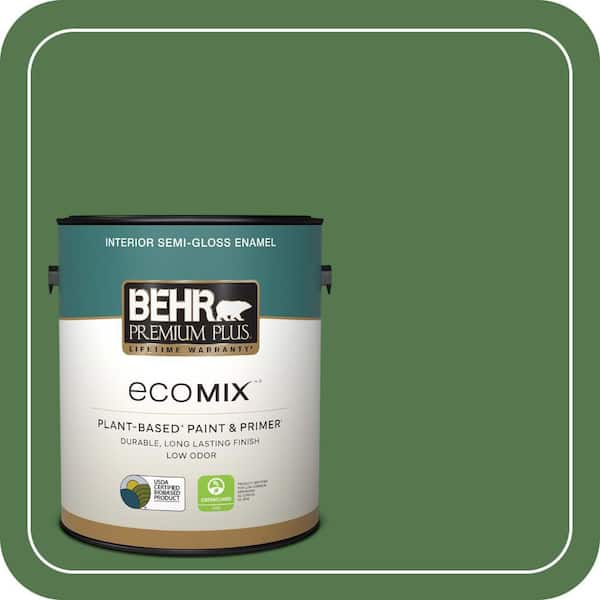1 gal. #450D-7 Torrey Pine Semi-Gloss Enamel EcoMix Plant-Based Interior Paint & Primer