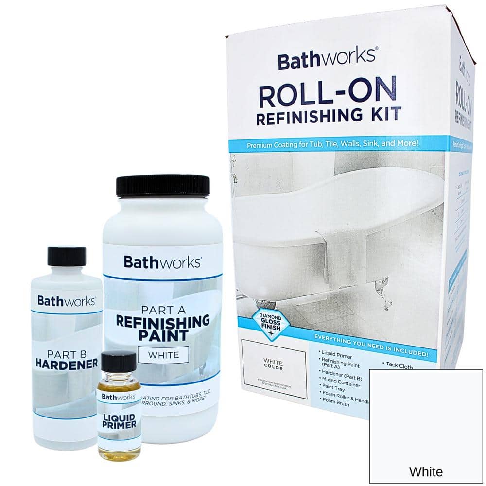 BATHWORKS 20 oz. DIY Bathtub and Tile Refinishing Kit White BWK01 The Home Depot