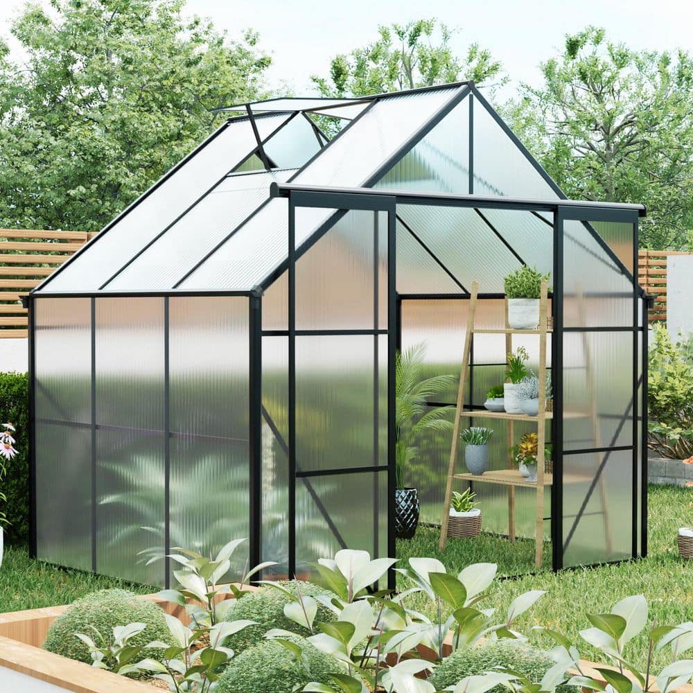Mondawe 74 in. W x 96 in. D x 90 in. H Polycarbonate Black Double