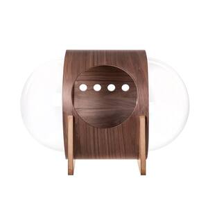 MYZOO Small Spaceship Alpha Warm and Cozy Walnut Cat Bed