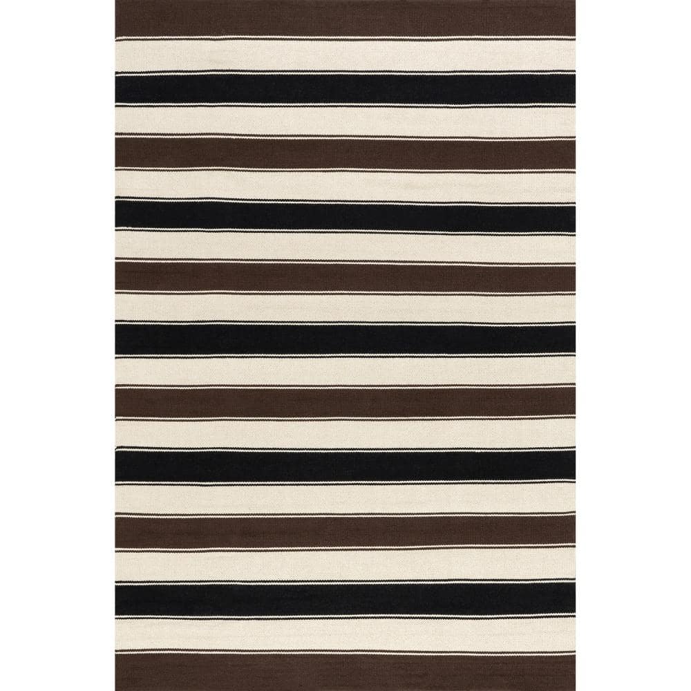 Quest Multicolor Striped Cotton 3' x 5' Area Rug