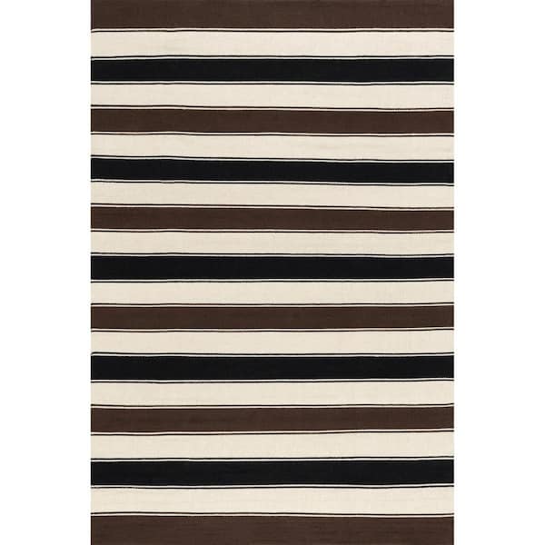 RUGS USA Quest Striped Cotton Multicolor 3 ft. x 5 ft. Indoor/Outdoor Patio Rug