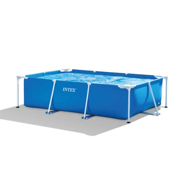 Intex 8.5 ft. x 5.3 ft. x 2.13 ft. Rectangular Frame Above Ground Swimming Pool, Blue