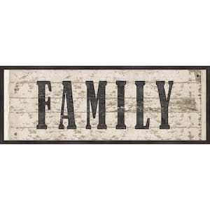 Family Wood Sign Framed Giclee Typography Art Print 42 in. x 16 in.