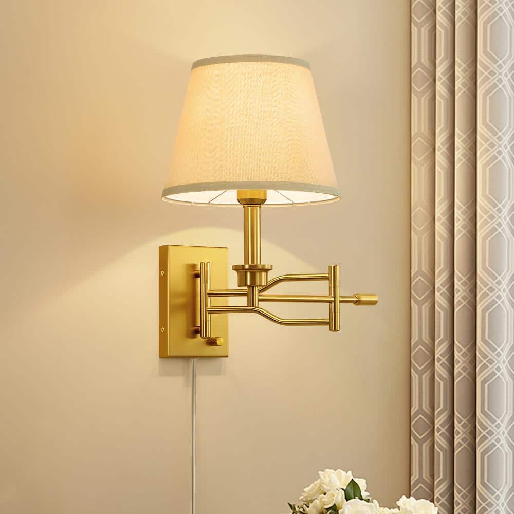 20-inch gold indoor dimmable rotatable modern wall lamp with plug-in cord price history on PriceWatchPro