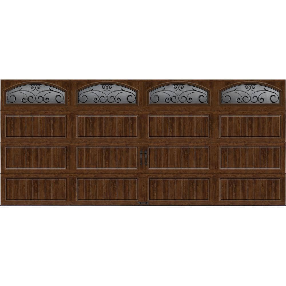Gallery Steel Short Panel 16 ft x 7 ft Insulated 6.5 R-Value Wood Look Walnut Garage Door with Decorative Windows price history on PriceWatchPro