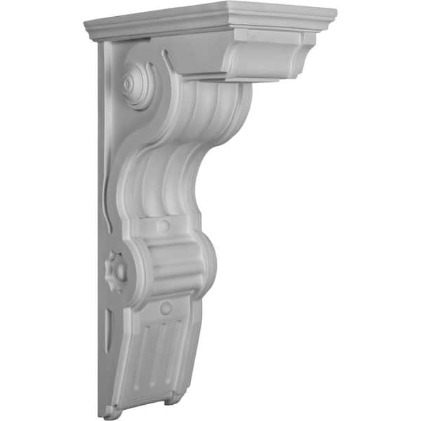 Ekena Millwork 6-1/2 in. x 11 in. x 20 in. Polyurethane Giana Small Corbel