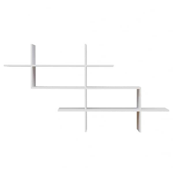 DANYA B Hanover White MDF Wood Elongated Decorative Wall Shelf
