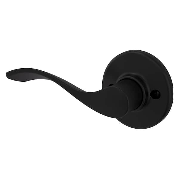 Kwikset Balboa Matte Black Left-Handed Half-Dummy Door Handle featuring Microban Technology