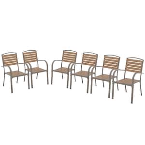 OC Orange Casual Wood Outdoor Dining Chairs, Teak (Set of 6)