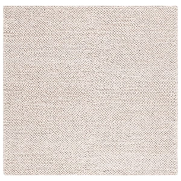 Natura 8 ft. x 8 ft. Square Gray/Ivory Textured Solid Area Rug