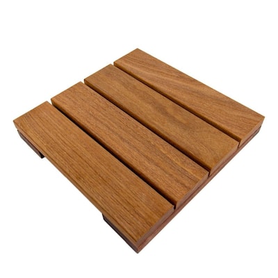 WiseTile 1 ft. x 1 ft. Solid Hardwood Deck Tile in Exotic Cumaru (4 per case)