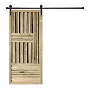 Artisan Series ZEN-Door 80 in. x 24 in. Natural Pine Wood Finished Sliding Barn Door with Hardware Kit