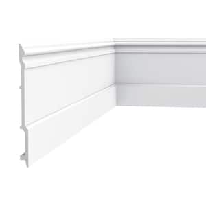 7/8 in. D x 8-1/4 in. W x 78-3/4 in. L Primed White High Impact Polystyrene Baseboard Moulding (1-Pack)