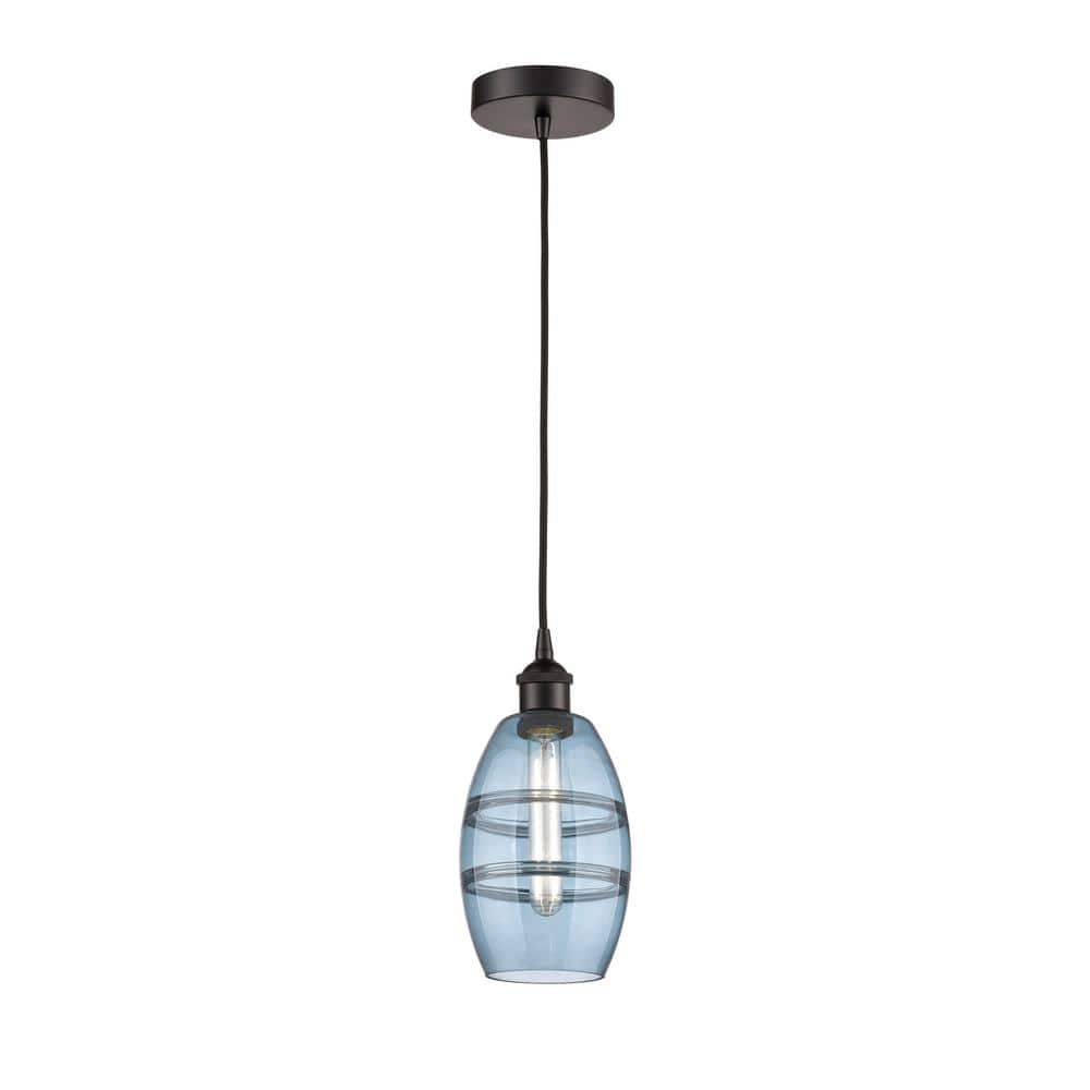 Vaz 100-Watt 1-Light Oil Rubbed Bronze Standard Mini Pendant Light with Painted Glass Shade, No Bulbs Included price history on PriceWatchPro