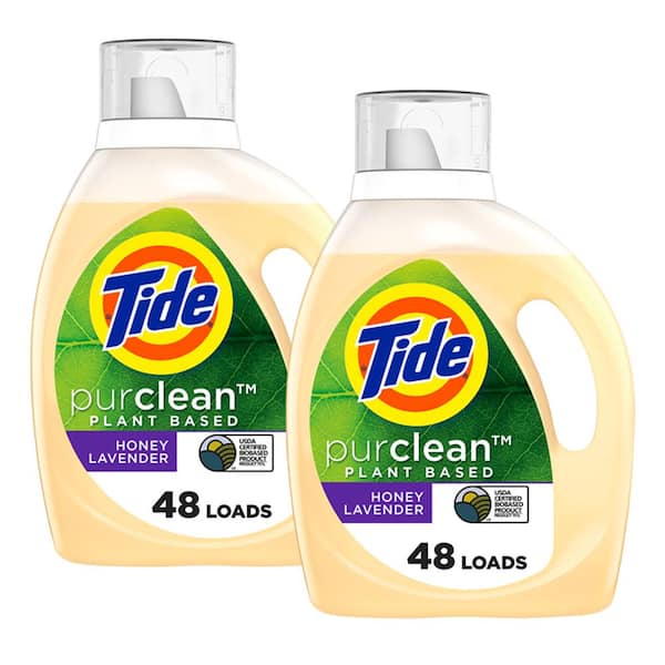 Tide Purclean Plant Based Honey Lavender Scent Liquid Laundry Detergent, 48-Loads, 63 fl. oz., 2-Pack