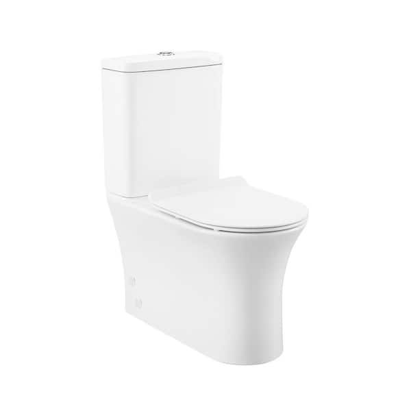 Calice 2-Piece 12 in. Rough-in 1.1/1.6 GPF Dual Top Flush Elongated Toilet in Glossy White Seat Included