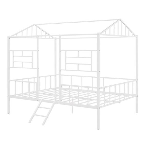 Unbranded White Full Size Metal House Bed Frame