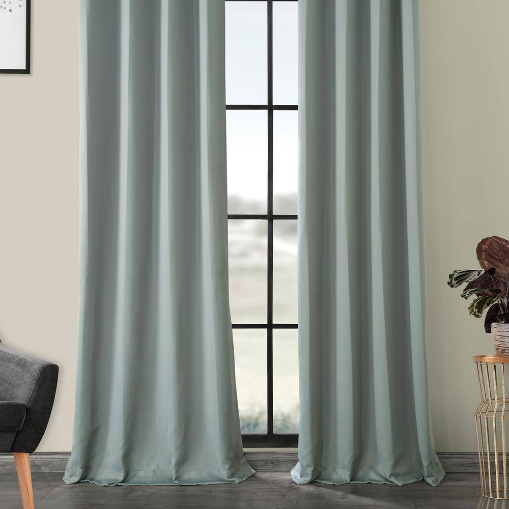 Neutral Grey Velvet Blackout Grommet Curtain Panel