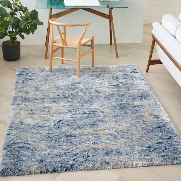 Dreamy Shag Light Blue 5 ft. x 7 ft. All-over design Contemporary Area Rug