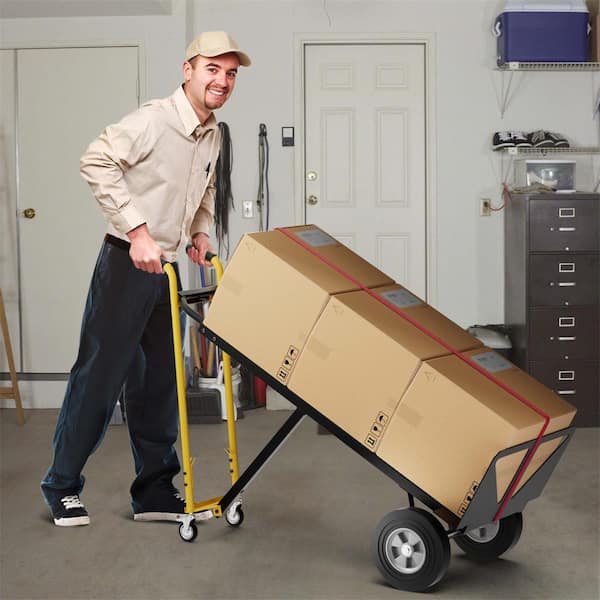 1000 lbs. Capacity Convertible Hand Truck with 4 Rubber Wheels