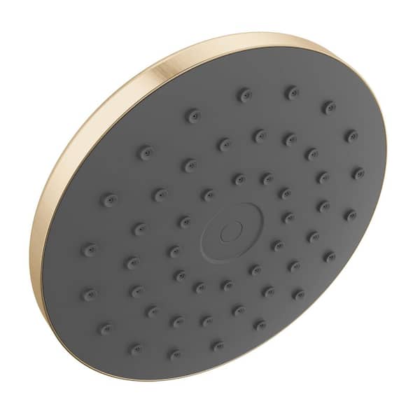 PivotPro Gold 1-Spray Patterns 7 in. Wall Mount Fixed Shower Head in Champagne Bronze