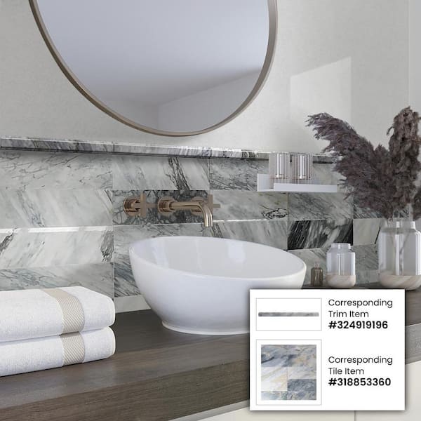 Apollo Tile Grandis Dark Gray 4 in. x 12 in. Polished