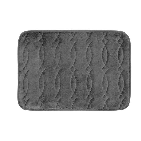 BounceComfort Grecian Dark Gray 17 in. x 24 in. Memory Foam Bath Mat