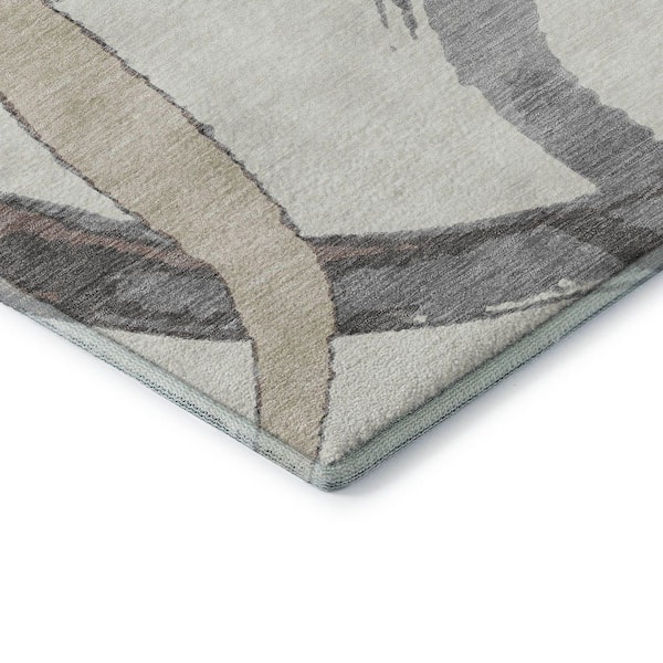Mayfield Premium Machine Washable Abstract AMF1022 Ivory 2 ft. x 3 ft. Area Rug