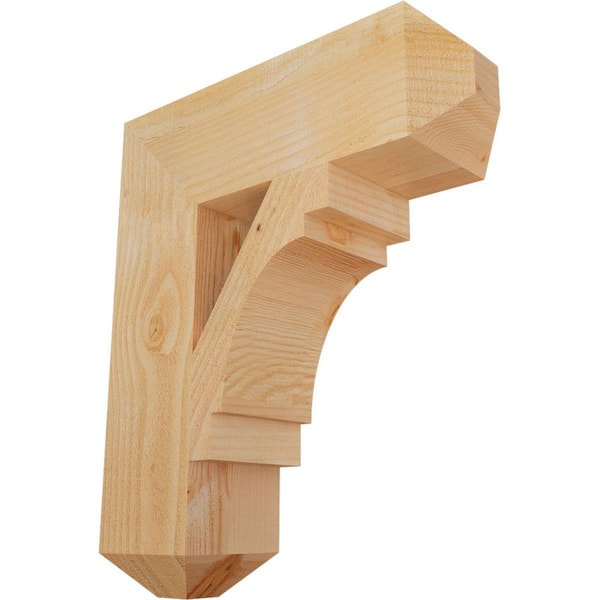 Ekena Millwork 6 in. x 24 in. x 20 in. Douglas Fir Merced Craftsman Rough Sawn Bracket
