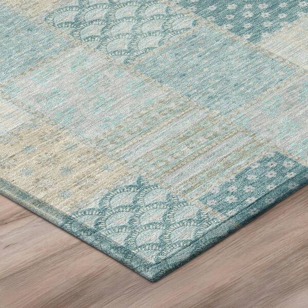 Chantille Machine Washable Indoor/Outdoor Abstract ACN2923 Teal 5 ft. x 7 ft. 6 in. Area Rug