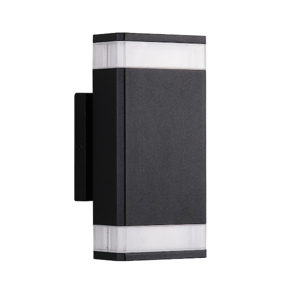HKMGT 1-Layer Black Outdoor Hardwired Wall Lantern Sconce Modern Exterior Light Fixture with Bulbs Included