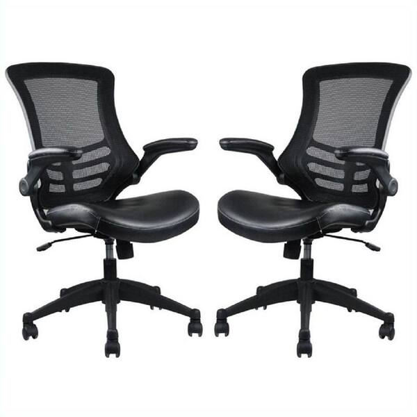 Manhattan Comfort Intrepid High-Back Black Office Chair (Set of 2)