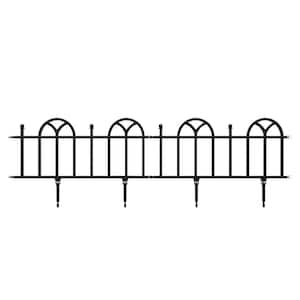 10 in. Plastic Black Interlocking Garden Edging Fence (8 ft. Overall Length) (4-Piece Set)