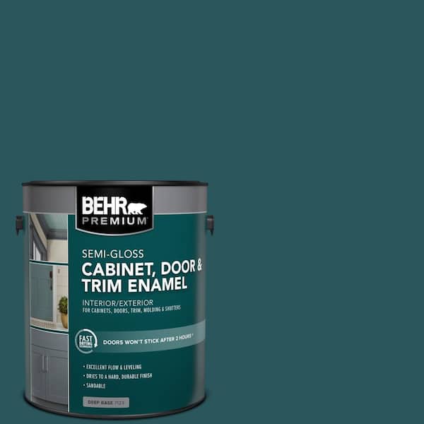 1 gal. #MQ6-01 Ocean Abyss Semi-Gloss Enamel Interior/Exterior Cabinet, Door & Trim Paint