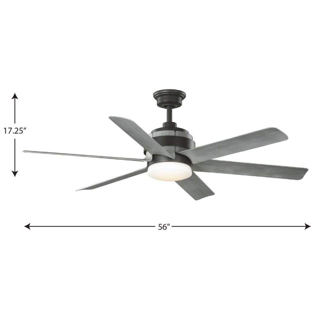 Graphite 56'' 6-Blade Ceiling Fan with LED Light and Remote